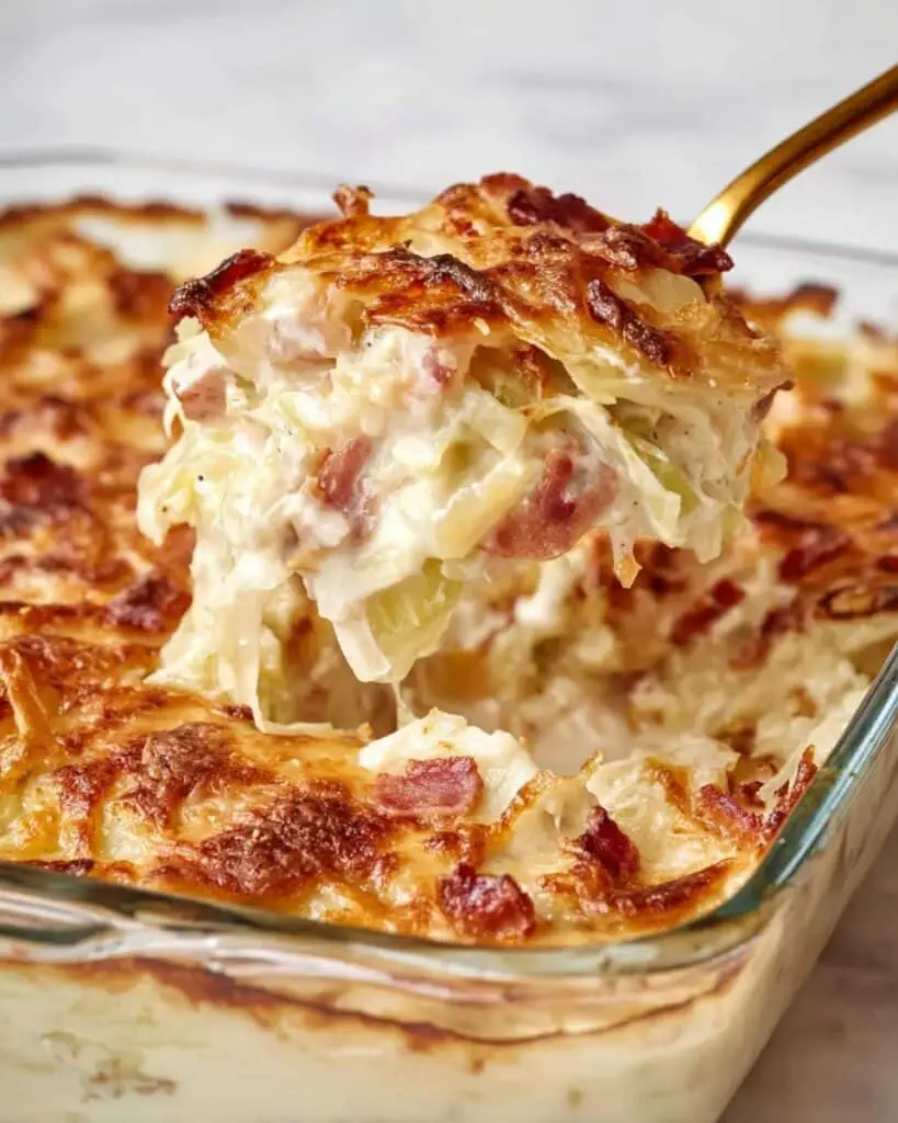 Chicken Alfredo Cabbage Bake Recipe