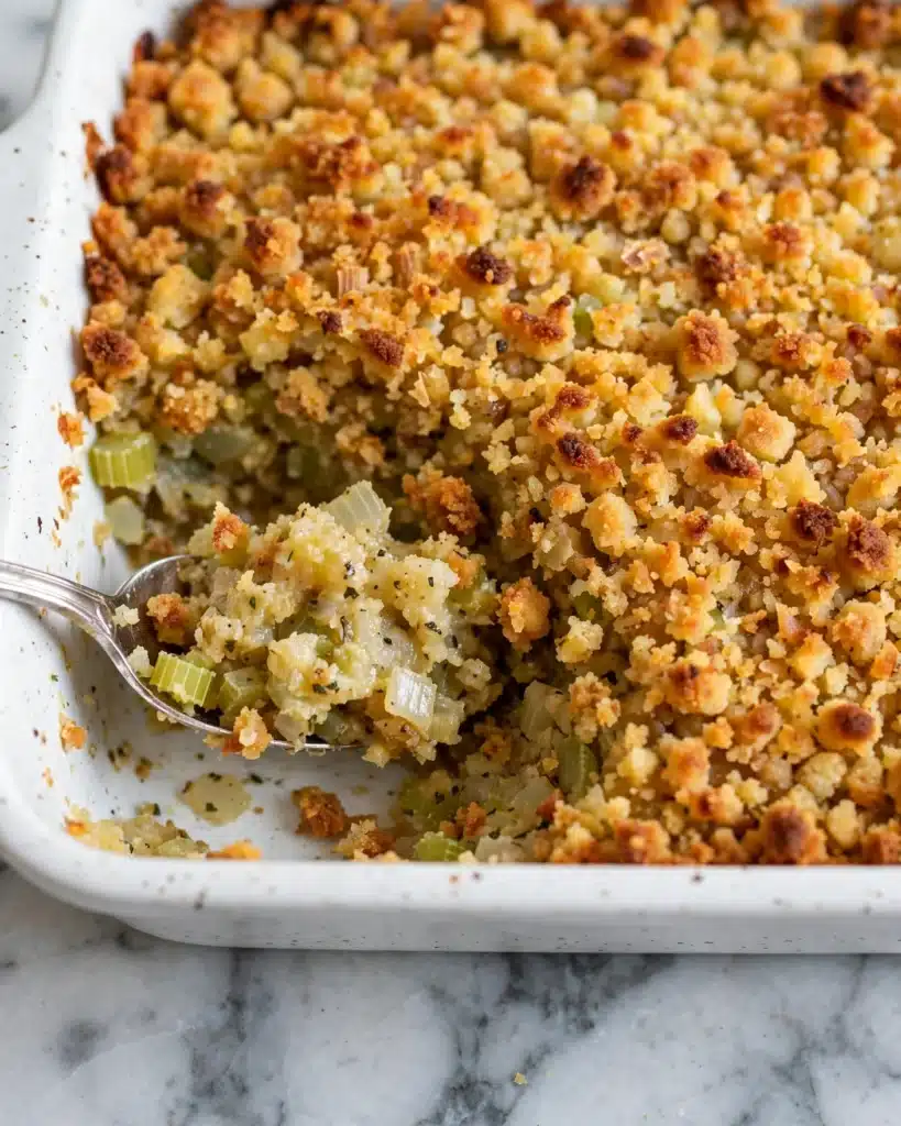 Southern Cornbread Dressing with Chicken and Savory Seasonings Recipe