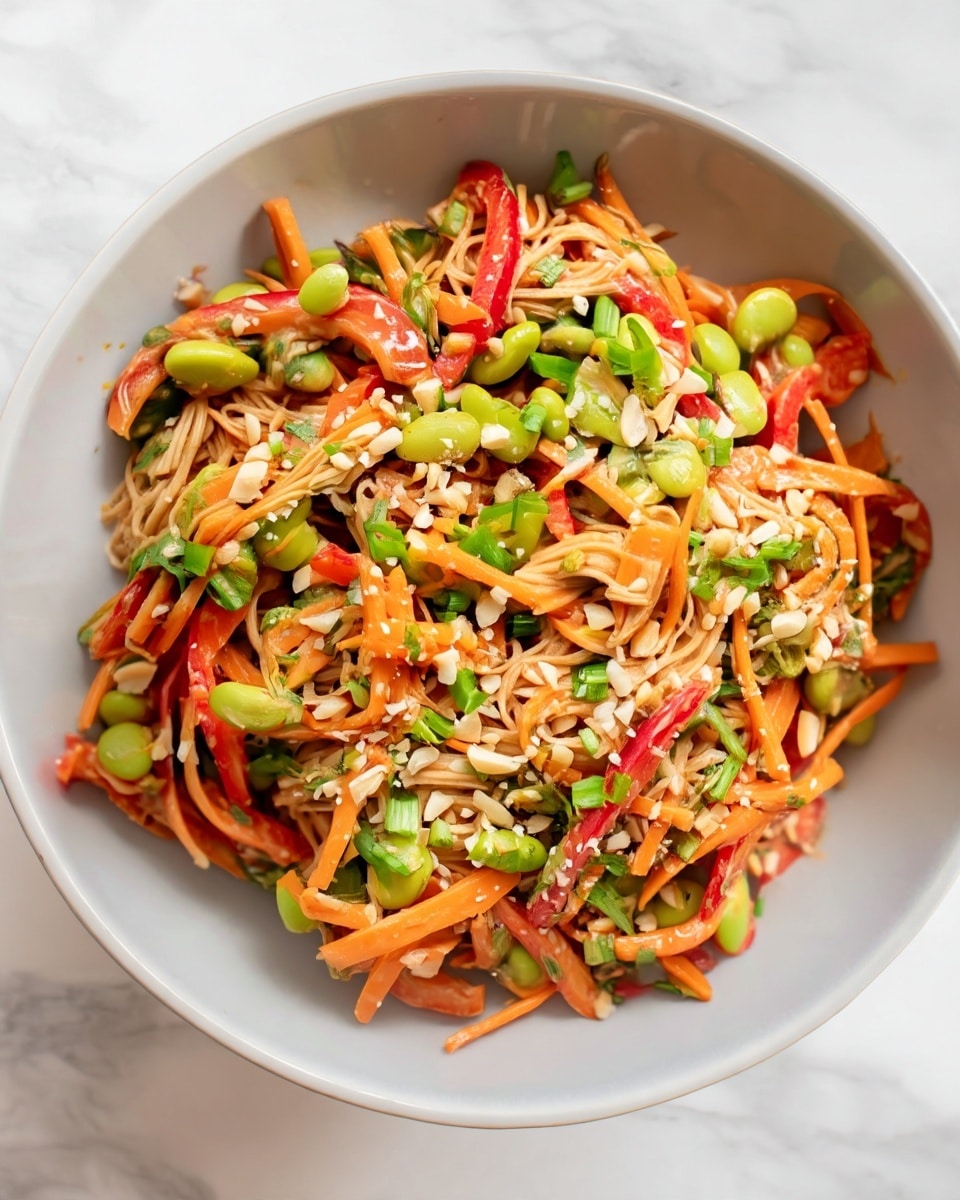 Spicy Peanut Edamame Noodles Recipe