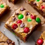 Super Easy Holiday M&M Blondies Recipe