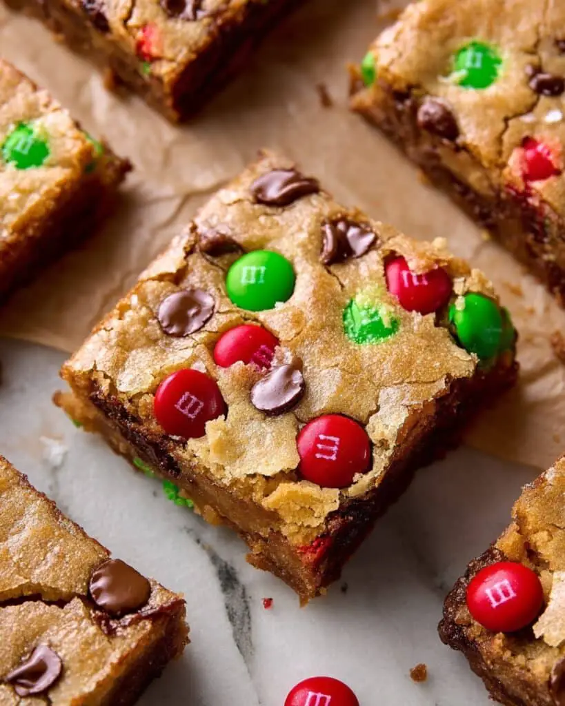 Super Easy Holiday M&M Blondies Recipe