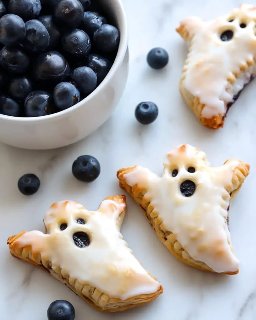 Booberry Hand Pies with Blueberry Filling and Vanilla Icing Recipe