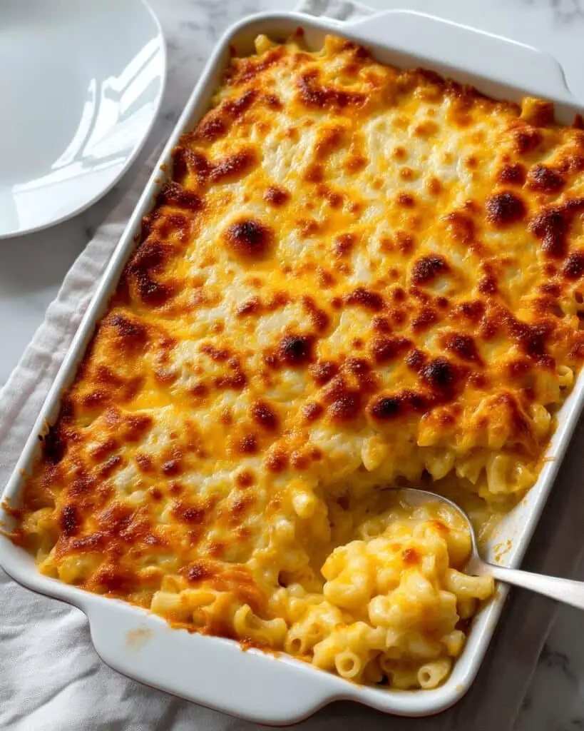 Creamy Baked Mac & Cheese with Cheddar, Colby Jack, Gouda, and Mozzarella Recipe