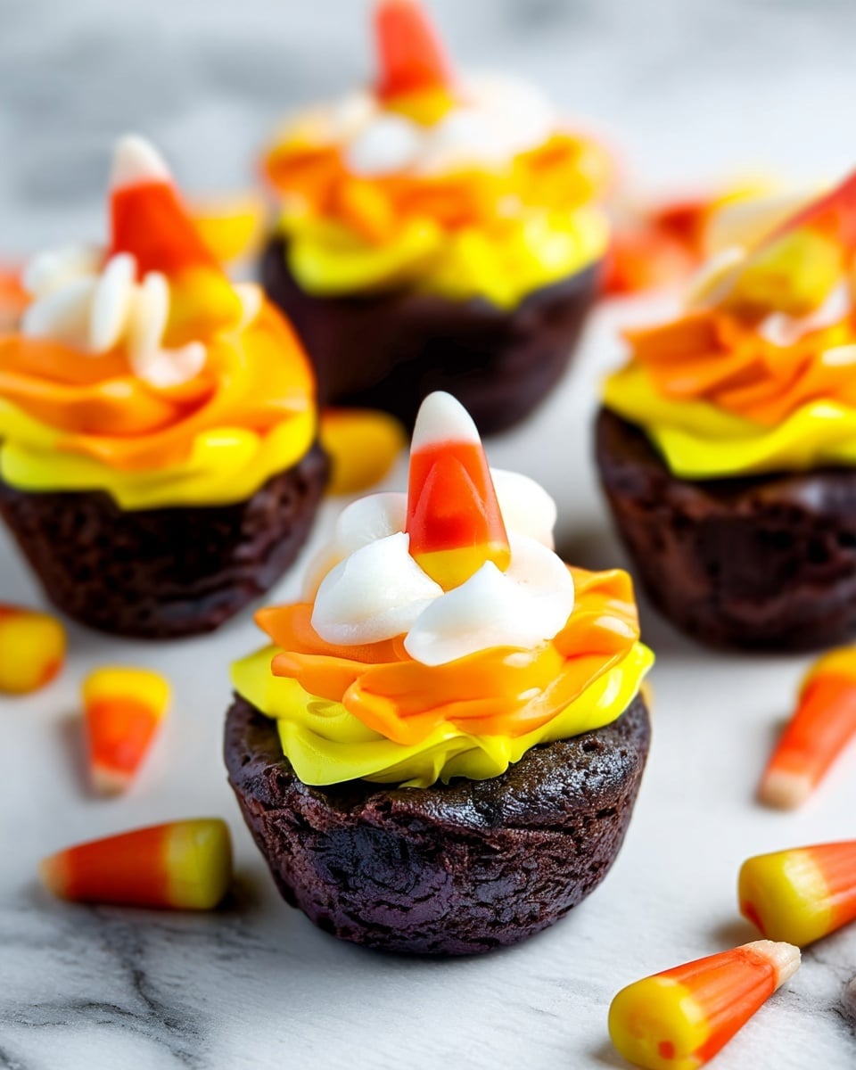 Candy Corn Brownie Bites Recipe