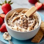 Chocolate Chip Dip with Vanilla Wafers and Fresh Strawberries Recipe