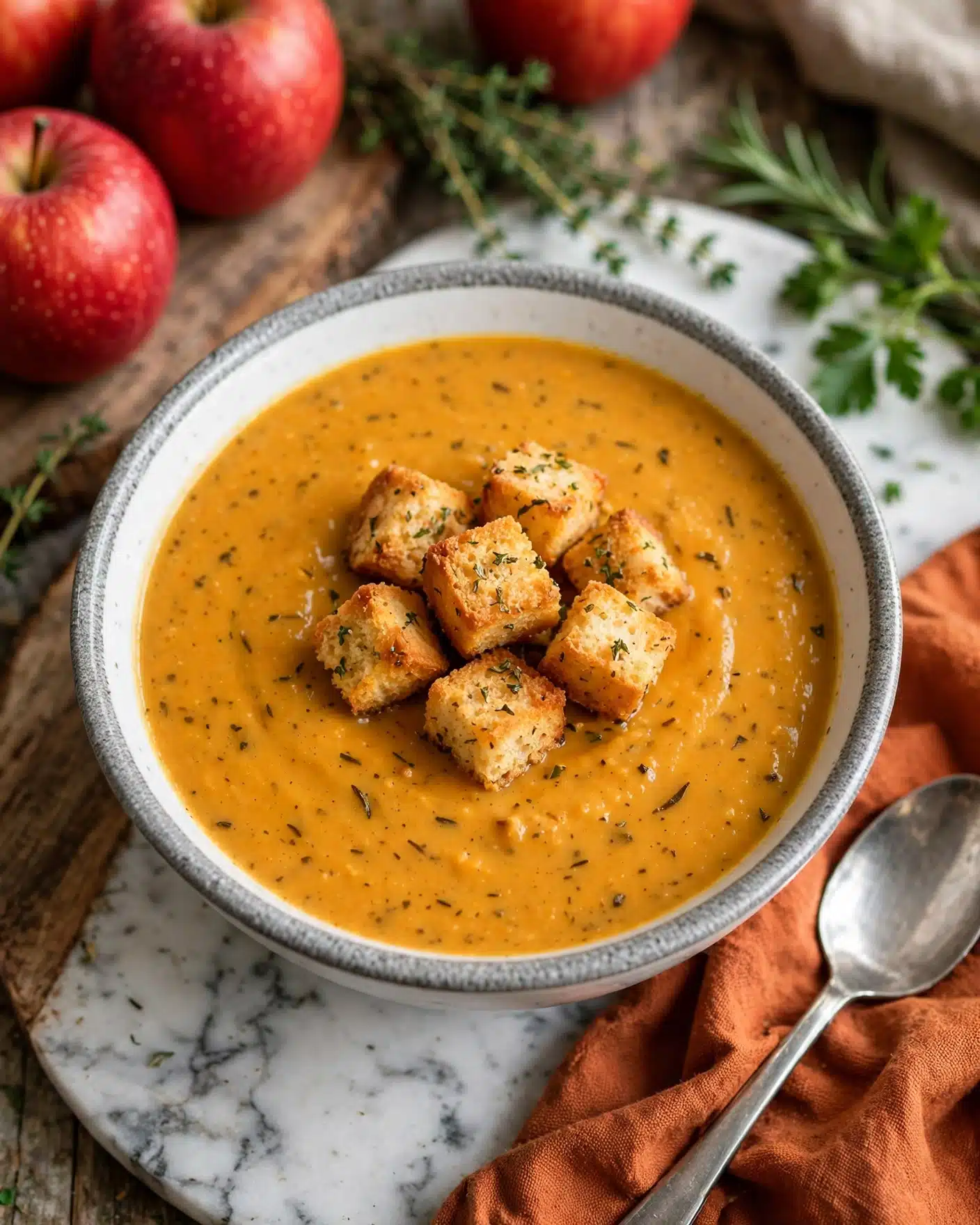 Creamy Roasted Apple Pumpkin Soup Recipe