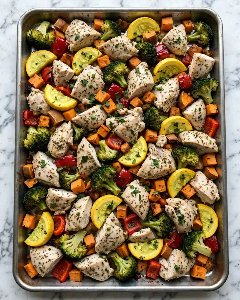 Sheet Pan Chicken and Rainbow Vegetables Recipe