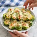 Smashed Brussels Sprouts with Garlic, Cheese, and Herbs Recipe
