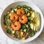 Teriyaki Shrimp Quinoa Bowls with Mango-Cucumber Salsa Recipe