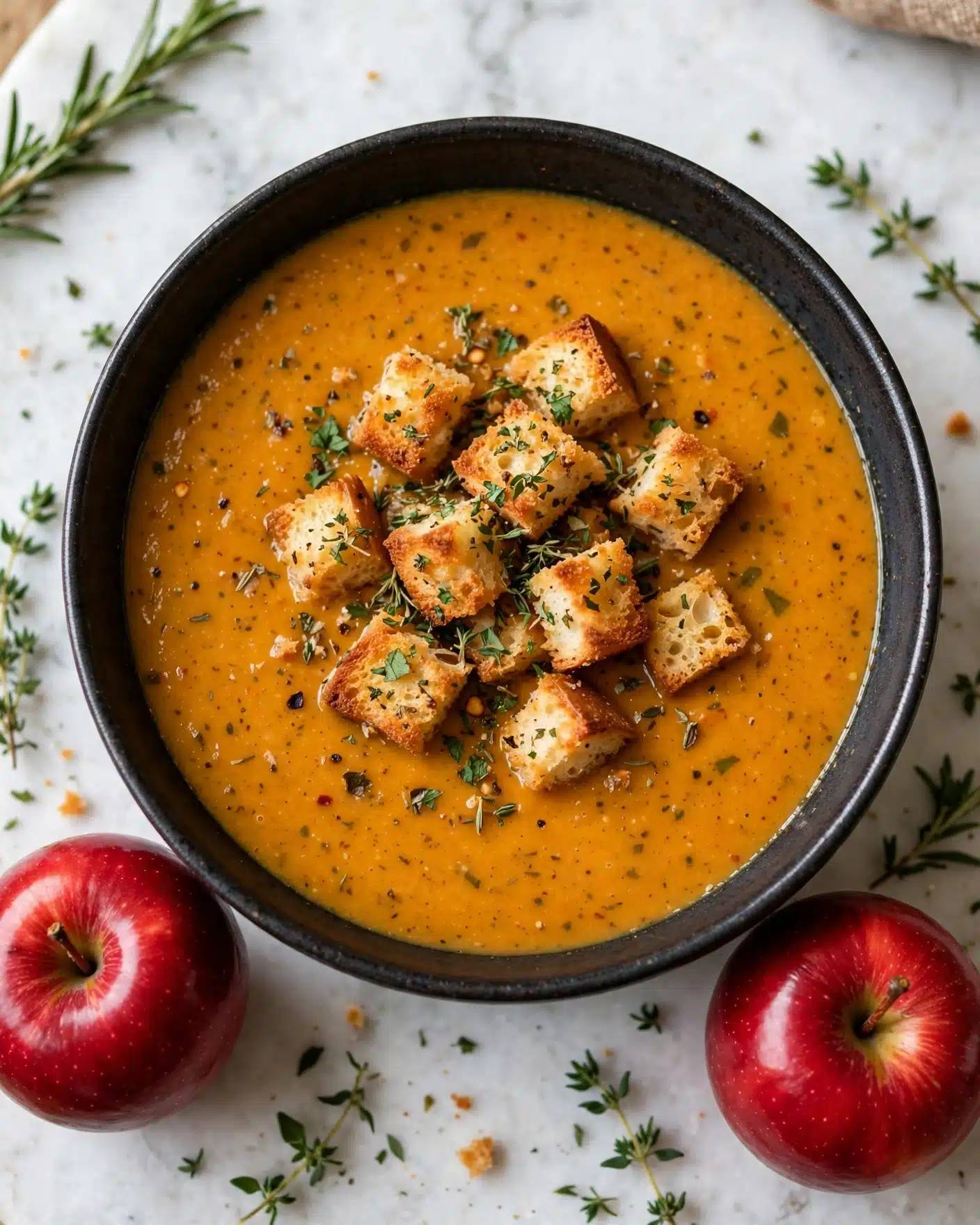 Easy Creamy Roasted Apple Pumpkin Soup Recipe
