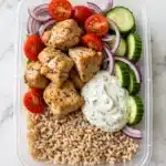 Greek Chicken Bowls with Cucumber Salad and Tzatziki Recipe
