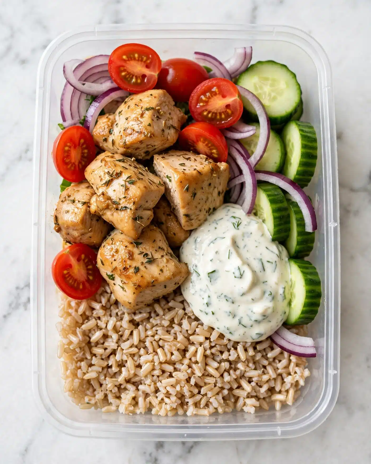 Greek Chicken Bowls with Cucumber Salad and Tzatziki Recipe