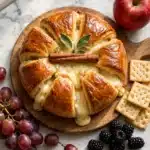 Pumpkin-Shaped Baked Brie with Fig Jam and Pecans Recipe