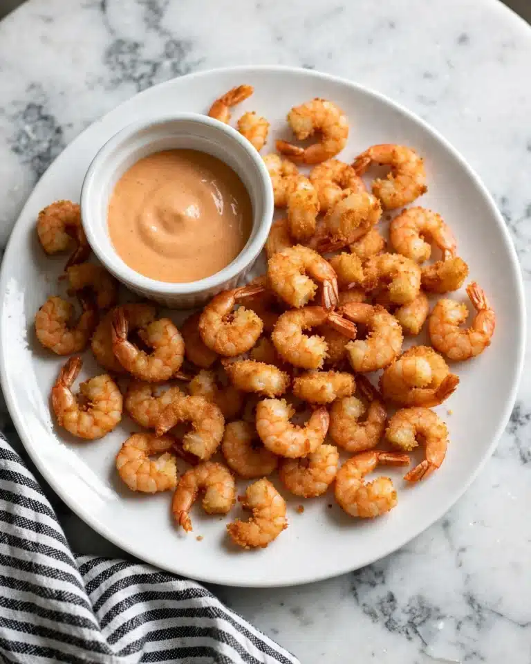 Air Fryer Popcorn Shrimp with Crispy Panko Coating and Sweet Chili Dipping Sauce Recipe