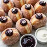 Doughnuts with Balsamic Blueberry and Cheesecake Filling Recipe