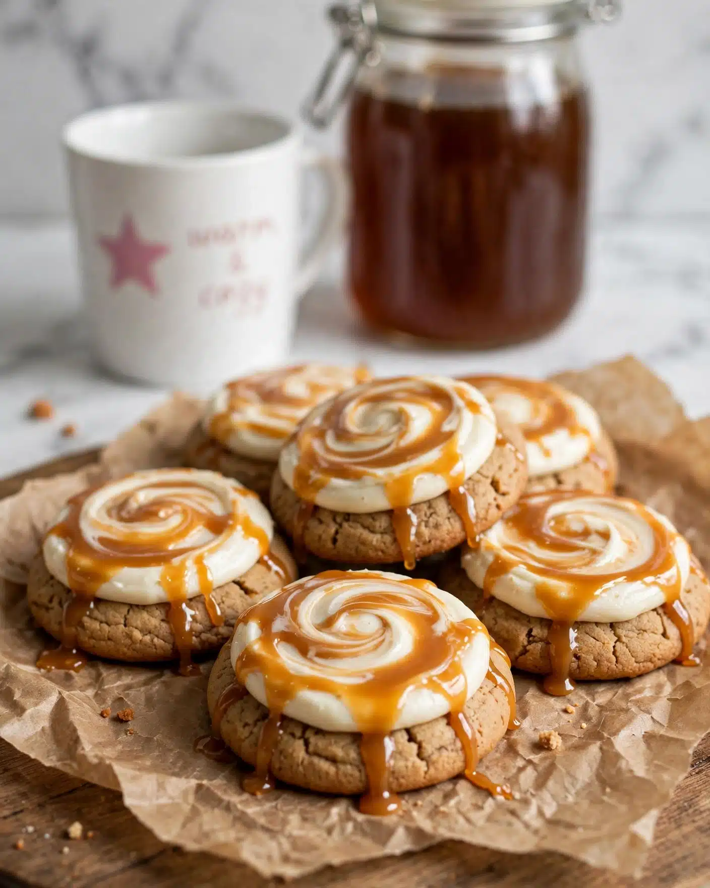 Salted Caramel Espresso Cookies with Cream Cheese Frosting Recipe