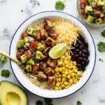 Grilled Chicken Burrito Bowls with Avocado Salsa Recipe