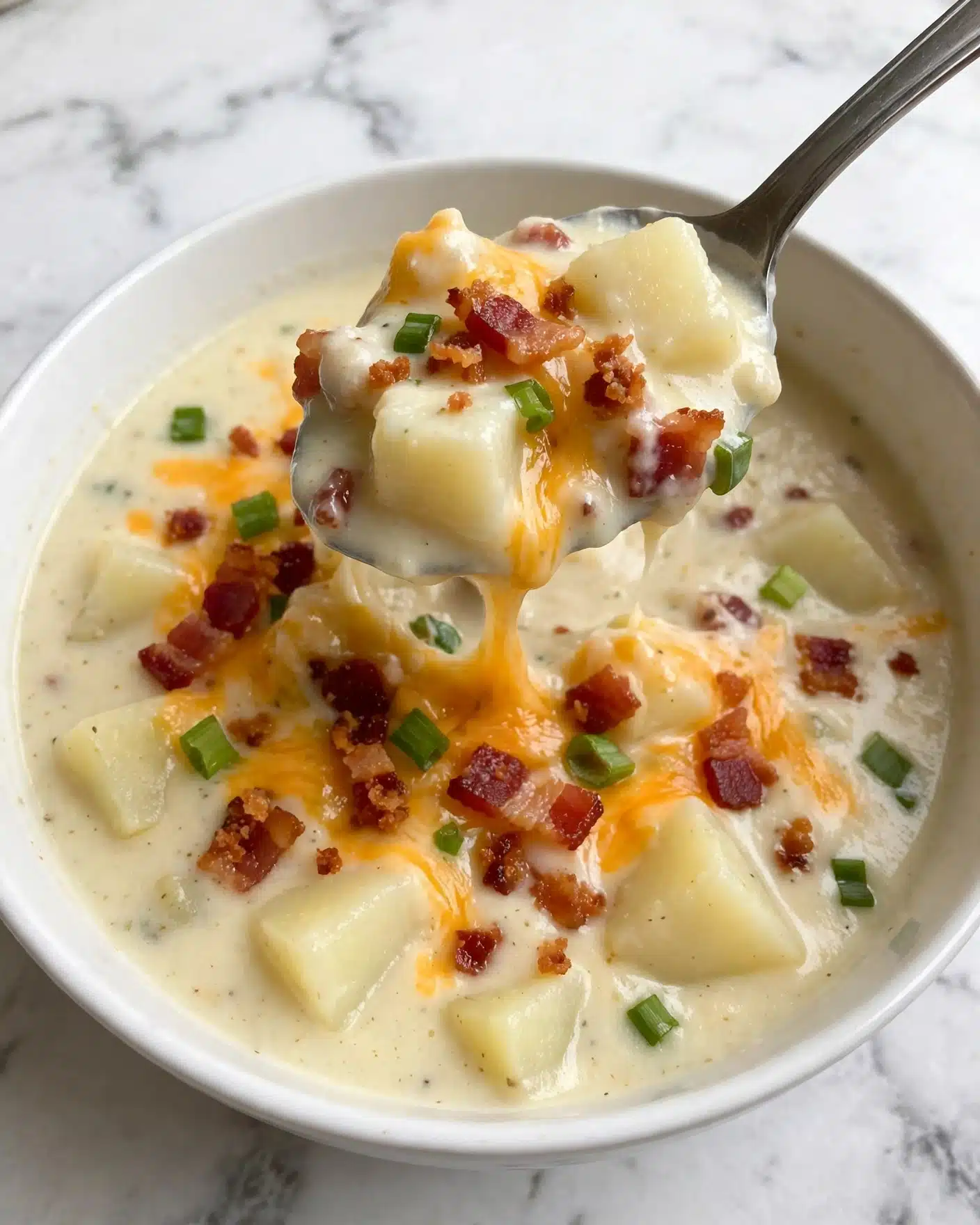 Slow Cooker Potato Soup (with Frozen Potatoes) Recipe