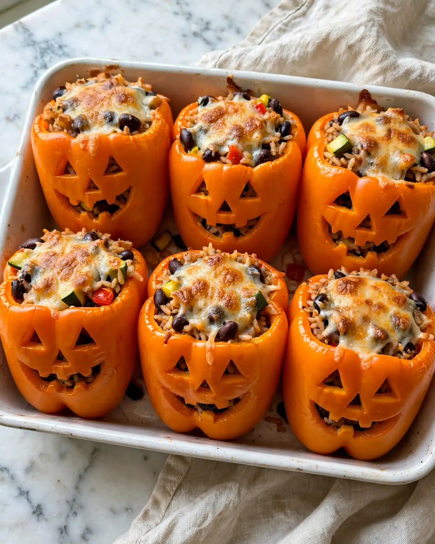 Jack-O'-Lantern Stuffed Peppers Recipe